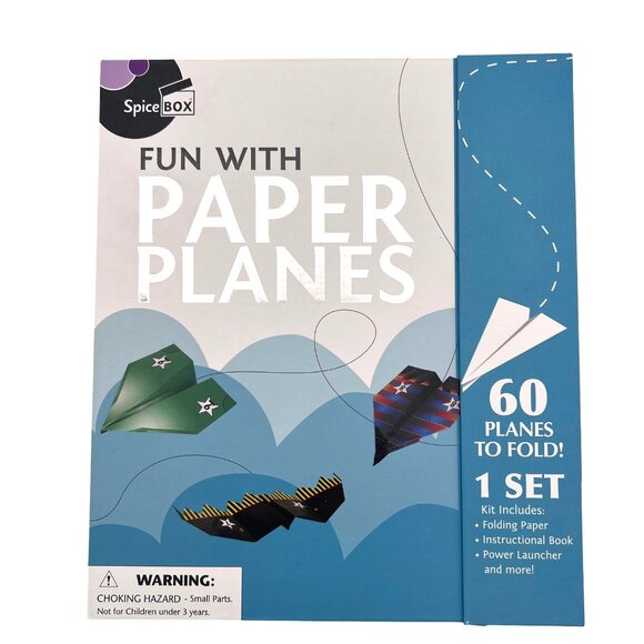 Fun With Paper Planes Set By SpiceBox 60 Planes Fold & Fly Book & Power Launcher - Picture 1 of 12
